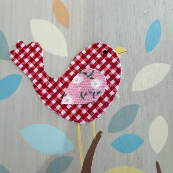 Pottery Barn Kids Woodland Tree & Birds Wall Art Panel – Pink, Brown, Red Blue - Picture 4 of 14